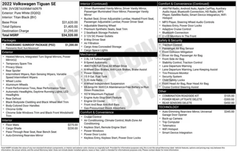 Photos of 2022 Volkswagen Tiguan 2.0T SE for sale in Abrams, WI at Gregg Young Abrams Chrysler Dodge Jeep Ram
