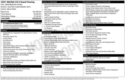 Photos of 2021 Mazda CX-5 Grand Touring for sale in Abrams, WI at Gregg Young Abrams Chrysler Dodge Jeep Ram