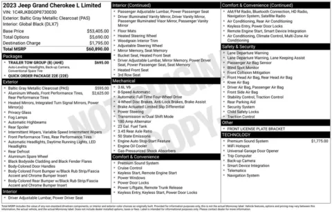 Photos of 2023 Jeep Grand Cherokee L Limited for sale in Abrams, WI at Gregg Young Abrams Chrysler Dodge Jeep Ram