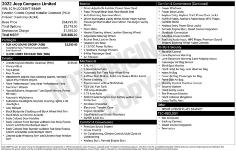 Photos of 2022 Jeep Compass Limited for sale in Abrams, WI at Gregg Young Abrams Chrysler Dodge Jeep Ram