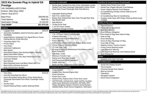 Photos of 2023 Kia Sorento Plug-In Hybrid SX Prestige for sale in Abrams, WI at Gregg Young Abrams Chrysler Dodge Jeep Ram