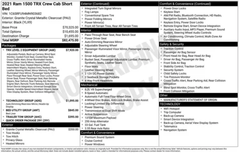 Photos of 2021 Ram 1500 TRX for sale in Abrams, WI at Gregg Young Abrams Chrysler Dodge Jeep Ram