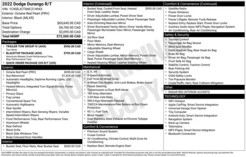 Photos of 2022 Dodge Durango R/T for sale in Abrams, WI at Gregg Young Abrams Chrysler Dodge Jeep Ram