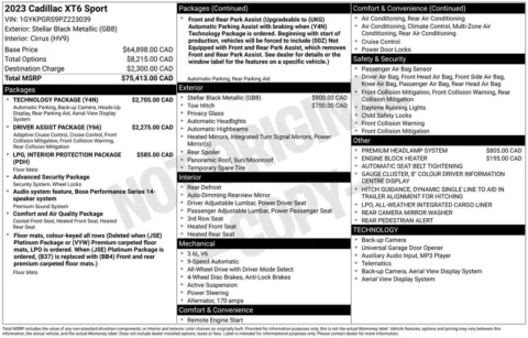 Photos of 2023 Cadillac XT6 Sport for sale in Abrams, WI at Gregg Young Abrams Chrysler Dodge Jeep Ram