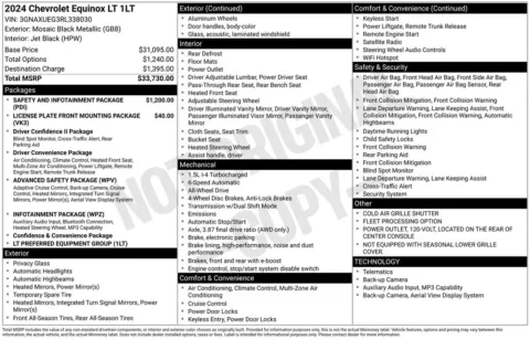 Photos of 2024 Chevrolet Equinox LT for sale in Abrams, WI at Gregg Young Abrams Chrysler Dodge Jeep Ram