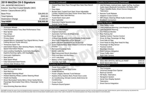 Photos of 2019 Mazda CX-5 Signature for sale in Abrams, WI at Gregg Young Abrams Chrysler Dodge Jeep Ram