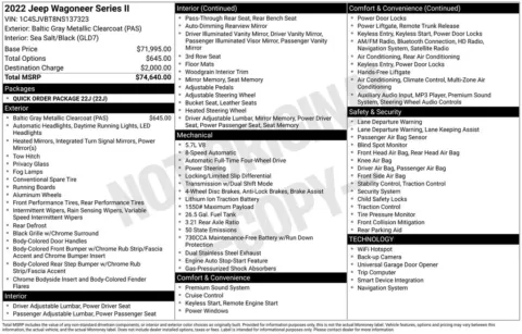 Photos of 2022 Jeep Wagoneer Series II for sale in Abrams, WI at Gregg Young Abrams Chrysler Dodge Jeep Ram