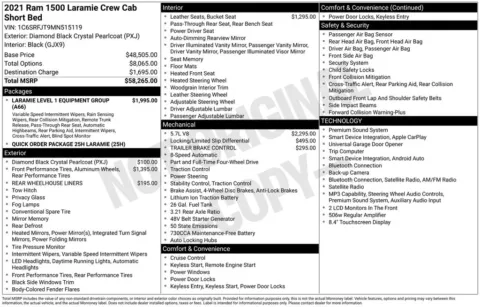 Photos of 2021 Ram 1500 Laramie for sale in Abrams, WI at Gregg Young Abrams Chrysler Dodge Jeep Ram