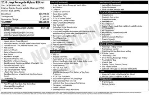 Photos of 2019 Jeep Renegade Sport for sale in Abrams, WI at Gregg Young Abrams Chrysler Dodge Jeep Ram