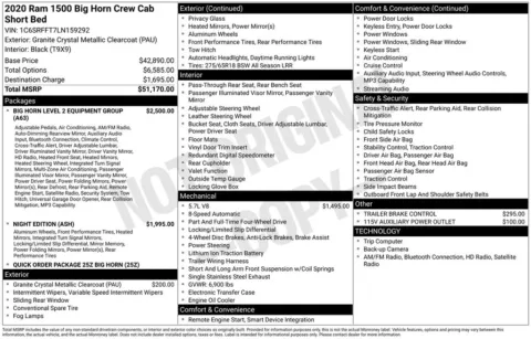 Photos of 2020 Ram 1500 Big Horn/Lone Star for sale in Abrams, WI at Gregg Young Abrams Chrysler Dodge Jeep Ram