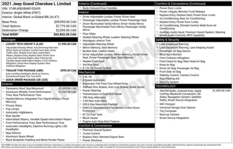 Photos of 2021 Jeep Grand Cherokee L Limited for sale in Abrams, WI at Gregg Young Abrams Chrysler Dodge Jeep Ram