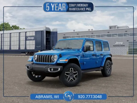 Blue 2026 Jeep Wrangler Sahara for sale in Abrams, WI