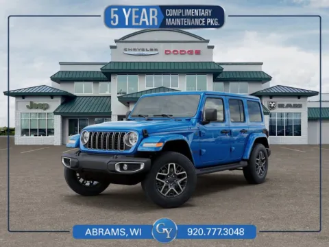 Blue 2026 Jeep Wrangler Sahara for sale in Abrams, WI