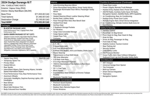 Photos of 2024 Dodge Durango R/T Plus for sale in Abrams, WI at Gregg Young Abrams Chrysler Dodge Jeep Ram