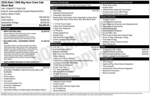 Photos of 2026 Ram 1500 Big Horn/Lone Star for sale in Abrams, WI at Gregg Young Abrams Chrysler Dodge Jeep Ram