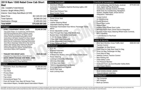 Photos of 2019 Ram 1500 Rebel for sale in Abrams, WI at Gregg Young Abrams Chrysler Dodge Jeep Ram