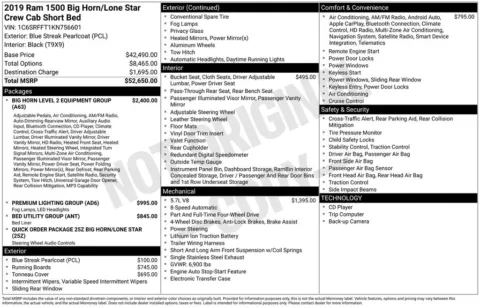 Photos of 2019 Ram 1500 Big Horn/Lone Star for sale in Abrams, WI at Gregg Young Abrams Chrysler Dodge Jeep Ram