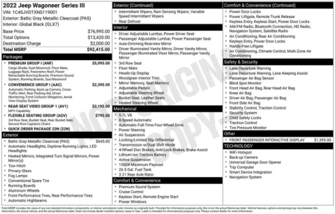 Photos of 2022 Jeep Wagoneer Series III for sale in Abrams, WI at Gregg Young Abrams Chrysler Dodge Jeep Ram