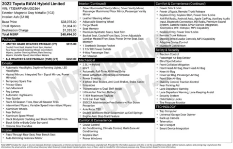 Photos of 2022 Toyota RAV4 Hybrid Limited for sale in Abrams, WI at Gregg Young Abrams Chrysler Dodge Jeep Ram