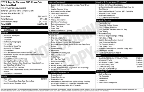 Photos of 2022 Toyota Tacoma SR5 for sale in Abrams, WI at Gregg Young Abrams Chrysler Dodge Jeep Ram