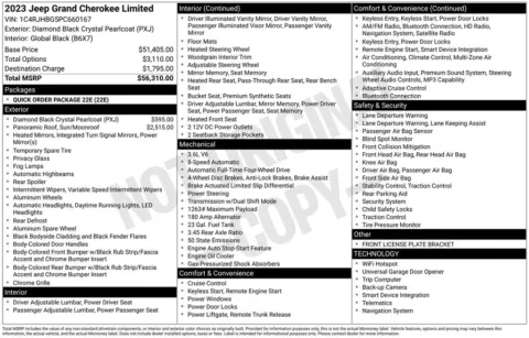 Photos of 2023 Jeep Grand Cherokee Limited for sale in Abrams, WI at Gregg Young Abrams Chrysler Dodge Jeep Ram