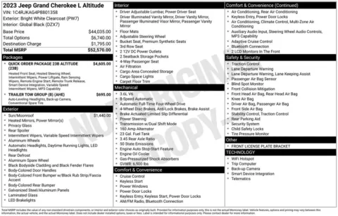 Photos of 2023 Jeep Grand Cherokee L Altitude for sale in Abrams, WI at Gregg Young Abrams Chrysler Dodge Jeep Ram