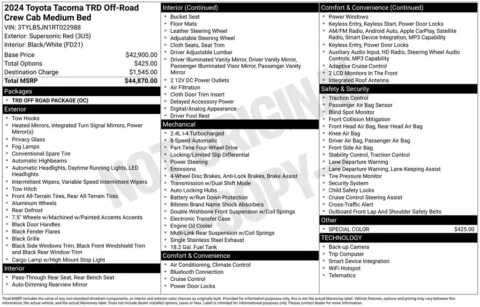 Photos of 2024 Toyota Tacoma TRD Off-Road for sale in Abrams, WI at Gregg Young Abrams Chrysler Dodge Jeep Ram