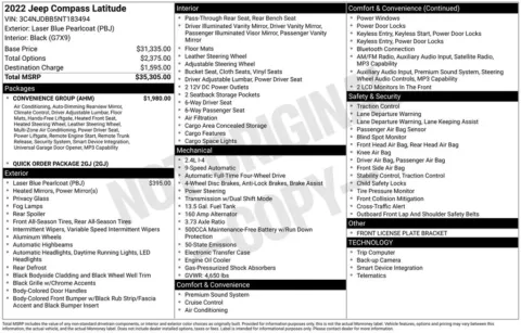 Photos of 2022 Jeep Compass Latitude for sale in Abrams, WI at Gregg Young Abrams Chrysler Dodge Jeep Ram