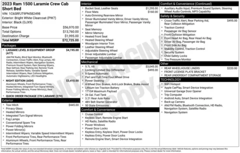 Photos of 2023 Ram 1500 Laramie for sale in Abrams, WI at Gregg Young Abrams Chrysler Dodge Jeep Ram