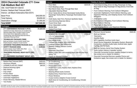 Photos of 2024 Chevrolet Colorado Z71 for sale in Abrams, WI at Gregg Young Abrams Chrysler Dodge Jeep Ram