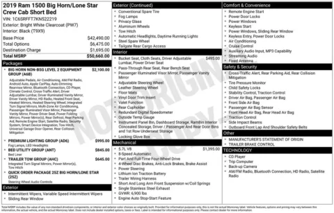 Photos of 2019 Ram 1500 Big Horn/Lone Star for sale in Abrams, WI at Gregg Young Abrams Chrysler Dodge Jeep Ram