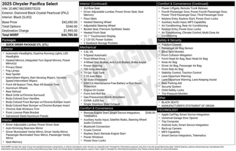 Photos of 2025 Chrysler Pacifica Select for sale in Abrams, WI at Gregg Young Abrams Chrysler Dodge Jeep Ram