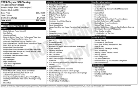 Photos of 2023 Chrysler 300 Touring for sale in Abrams, WI at Gregg Young Abrams Chrysler Dodge Jeep Ram