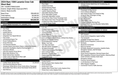 Photos of 2024 Ram 1500 Laramie for sale in Abrams, WI at Gregg Young Abrams Chrysler Dodge Jeep Ram