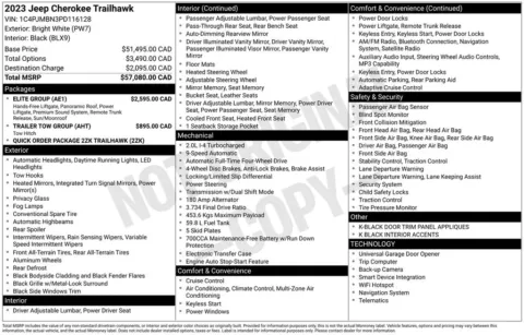 Photos of 2023 Jeep Cherokee Trailhawk for sale in Abrams, WI at Gregg Young Abrams Chrysler Dodge Jeep Ram