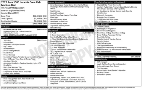 Photos of 2022 Ram 1500 Laramie for sale in Abrams, WI at Gregg Young Abrams Chrysler Dodge Jeep Ram
