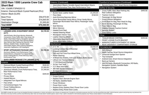 Photos of 2023 Ram 1500 Laramie for sale in Abrams, WI at Gregg Young Abrams Chrysler Dodge Jeep Ram