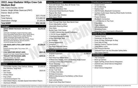 Photos of 2022 Jeep Gladiator Willys for sale in Abrams, WI at Gregg Young Abrams Chrysler Dodge Jeep Ram