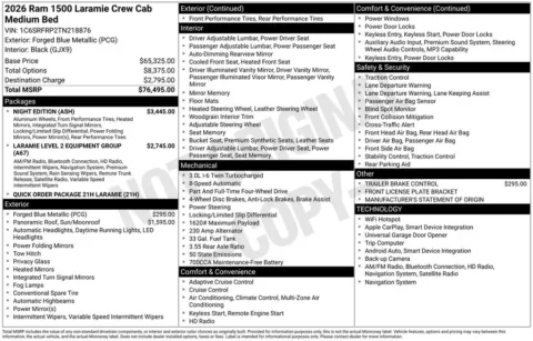 Photos of 2026 Ram 1500 Laramie for sale in Abrams, WI at Gregg Young Abrams Chrysler Dodge Jeep Ram