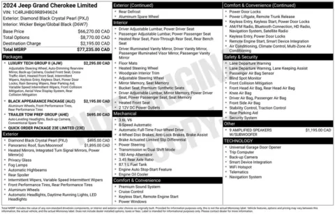 Photos of 2024 Jeep Grand Cherokee Limited for sale in Abrams, WI at Gregg Young Abrams Chrysler Dodge Jeep Ram