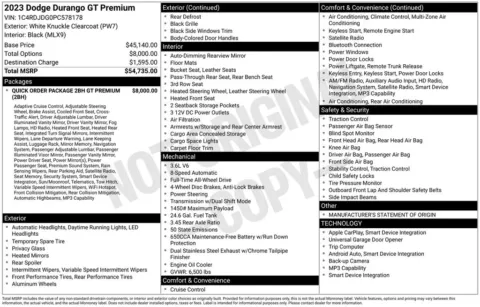 Photos of 2023 Dodge Durango GT Premium for sale in Abrams, WI at Gregg Young Abrams Chrysler Dodge Jeep Ram