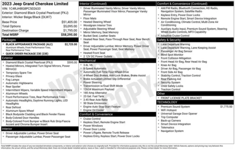 Photos of 2023 Jeep Grand Cherokee Limited for sale in Abrams, WI at Gregg Young Abrams Chrysler Dodge Jeep Ram