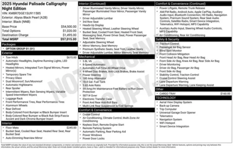 Photos of 2025 Hyundai Palisade Calligraphy Night Edition for sale in Abrams, WI at Gregg Young Abrams Chrysler Dodge Jeep Ram