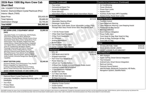 Photos of 2026 Ram 1500 Big Horn/Lone Star for sale in Abrams, WI at Gregg Young Abrams Chrysler Dodge Jeep Ram