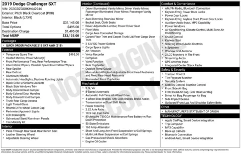 Photos of 2019 Dodge Challenger SXT for sale in Abrams, WI at Gregg Young Abrams Chrysler Dodge Jeep Ram