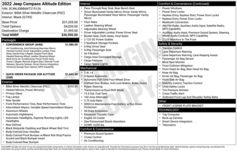Photos of 2022 Jeep Compass Latitude for sale in Abrams, WI at Gregg Young Abrams Chrysler Dodge Jeep Ram