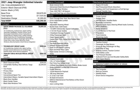 Photos of 2021 Jeep Wrangler Unlimited Sport for sale in Abrams, WI at Gregg Young Abrams Chrysler Dodge Jeep Ram