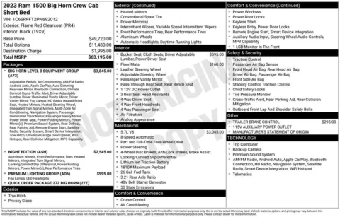 Photos of 2023 Ram 1500 Big Horn/Lone Star for sale in Abrams, WI at Gregg Young Abrams Chrysler Dodge Jeep Ram