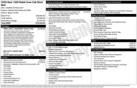 Photos of 2026 Ram 1500 Rebel for sale in Abrams, WI at Gregg Young Abrams Chrysler Dodge Jeep Ram