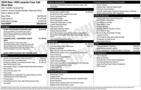 Photos of 2020 Ram 1500 Laramie for sale in Abrams, WI at Gregg Young Abrams Chrysler Dodge Jeep Ram